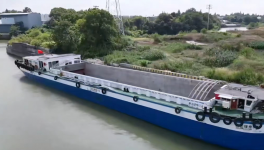 “長(zhǎng)興南方-德清南方”水泥熟料運(yùn)輸航線啟動(dòng)